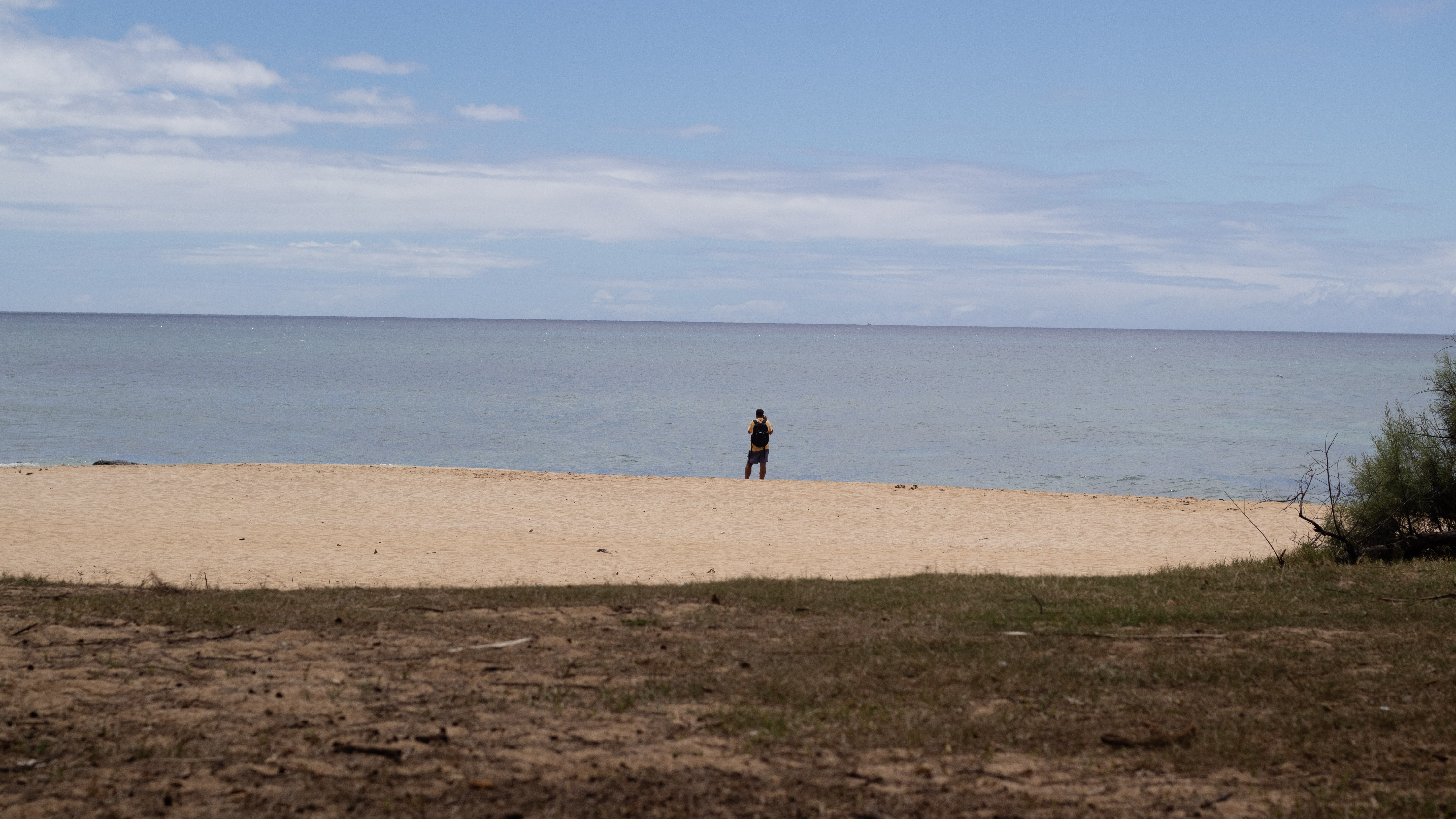 Lone man on the beach